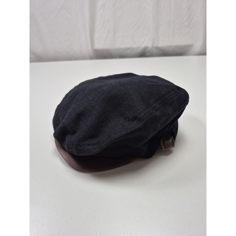 Christys London Hat Cap Strap Back Mens M Blue Linen Cotton Flat Cap Newsboy